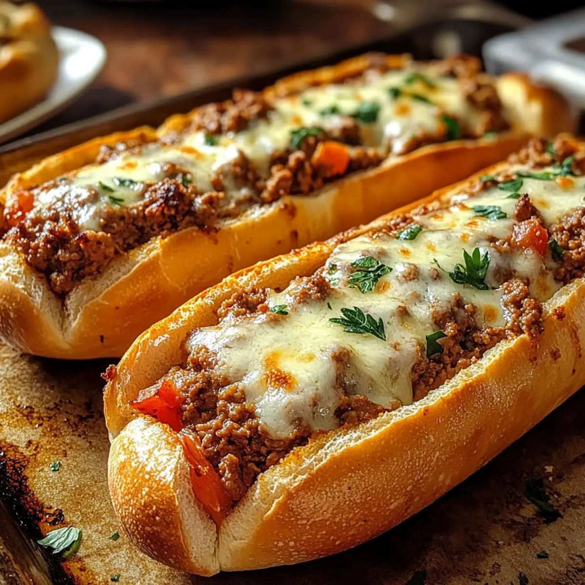 Überbackene Hackfleisch-Baguettes für jeden Tag